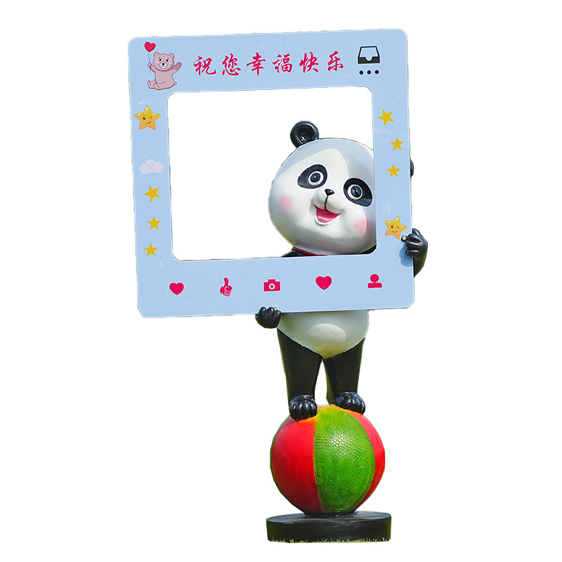 Gardening Tools Cartoon - Patung panda kartun dari fiberglass untuk