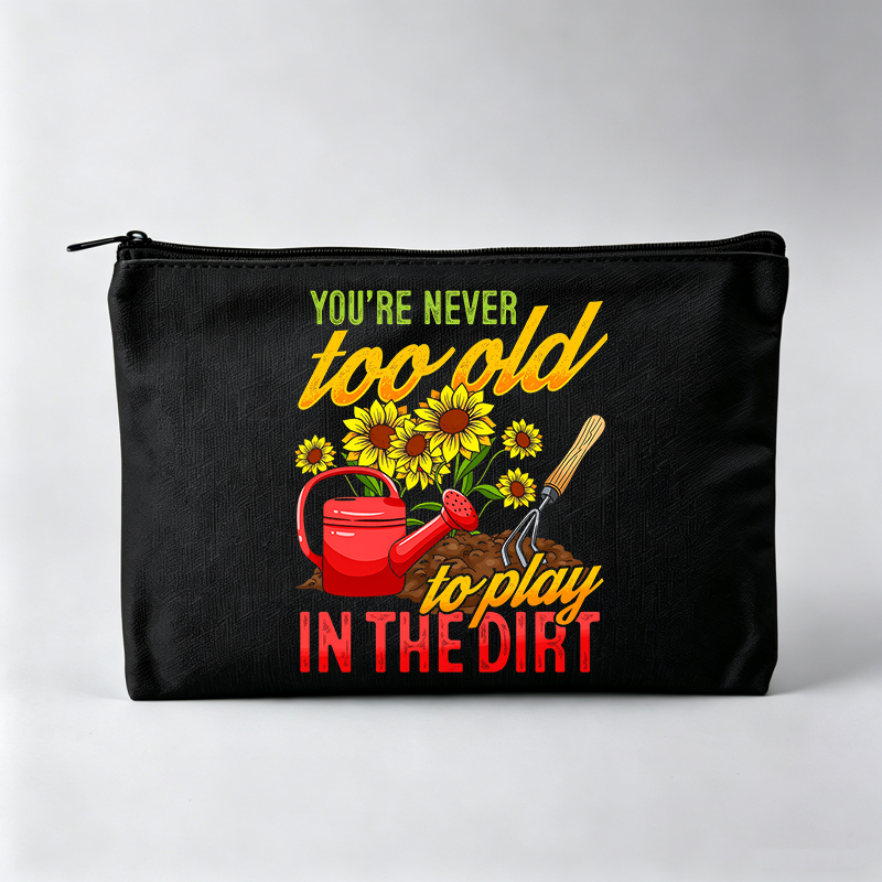 Gardening Tools Cartoon - Tas Makeup Wanita dengan Cetakan Bunga