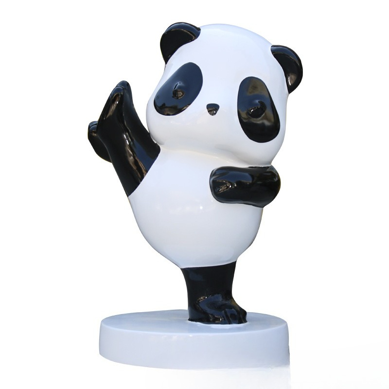 Gardening Tools Cartoon - Ornamen patung panda simulasi, boneka kartun
