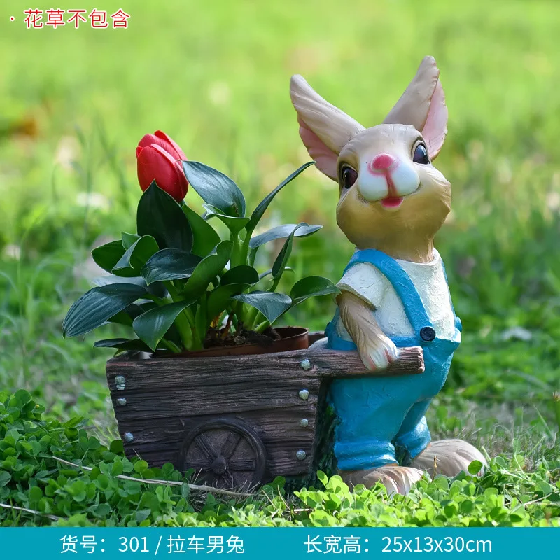 Patung kelinci kartun dalam po - Gardening Tools Cartoon ulasan dan harga